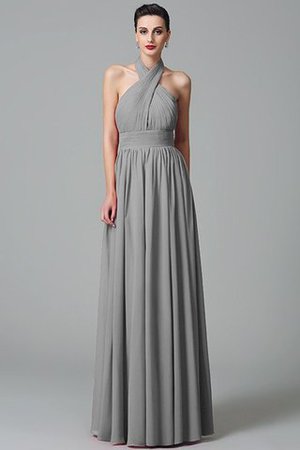 Robe demoiselle d'honneur a-ligne de princesse de lotus de dos nu avec chiffon - Photo 27