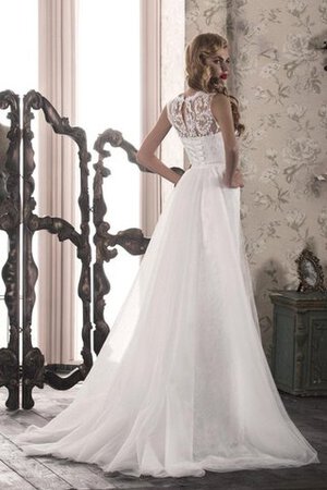 Robe de mariée luxueux de fourreau avec sans manches ceinture en étoffe de col en v - Photo 2