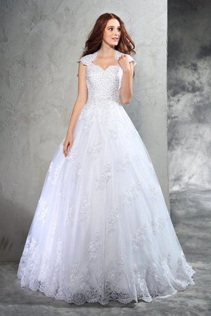 Abito da Sposa Ball Gown Cerniera Coda A Strascico Corto Moderno in Pizzo - Foto 1