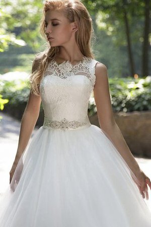 Robe de mariée distinguee intemporel avec lacets manche nulle textile en tulle - Photo 3
