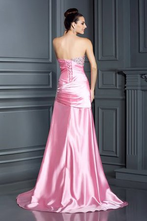 Robe de bal longue satin tissé extensible de sirène de traîne courte manche nulle - Photo 2