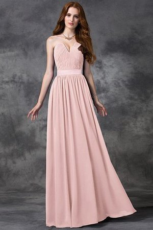 Abito da Damigella Lunghi Cuore A Terra con Increspato in Chiffon - Foto 27