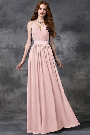 Robe demoiselle d'honneur longue manche nulle de col en cœur avec chiffon a-ligne - Photo 27