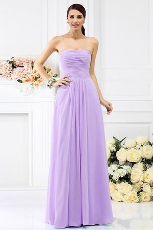 Abito da Damigella in Chiffon con Festone Cerniera Alta Vita A-Line - Foto 19