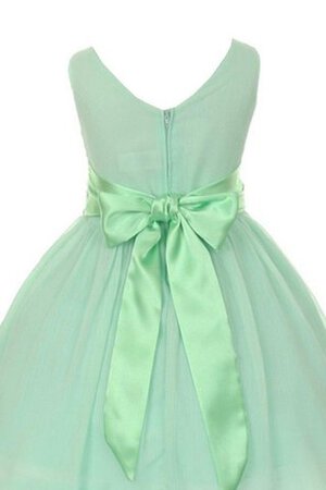 Robe de cortège enfant bref avec sans manches avec fleurs de col en v ruché - Photo 2