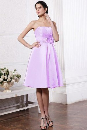 A Linie Elastischer Gewebter Satin Normale Taille Knielanges Kurzes Brautjungfernkleid - Bild 21