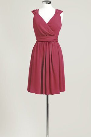 Robe demoiselle d'honneur bref v encolure avec sans manches ligne a - Photo 5