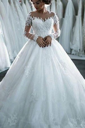 Romántico Vestido de Novia de Maravilloso de Bordado de Cola Capilla - Foto 4