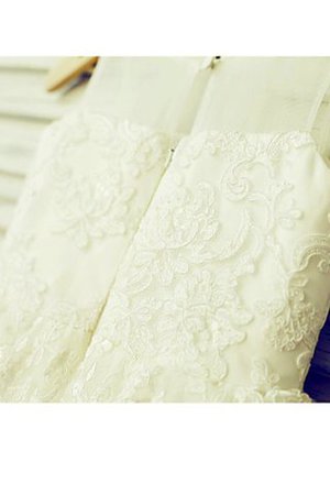 A-Line Normale Taille Bodenlanges Blumenmädchenkleid ohne Ärmeln aus Tüll - Bild 4