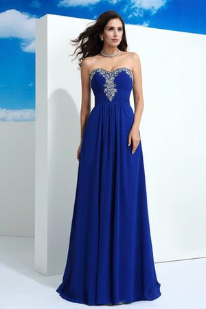 Robe de bal officiel de traîne courte avec chiffon avec zip avec perle - Photo 1
