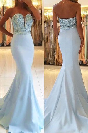 Perlenbesetztes Wunderbar Herz-Ausschnitt Meerjungfrau Abendkleid mit Natürlicher Taille - Bild 1