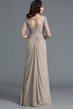 A-Line Normale Taille Chiffon Bodenlanges Brautmutterkleid mit Halben Ärmeln - Bild 2