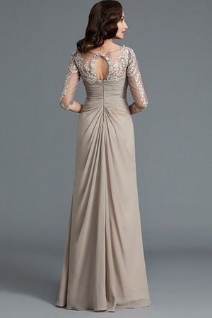 Robe mère de mariée encolure ronde en chiffon avec manche 1/2 jusqu'au sol a-ligne - Photo 2