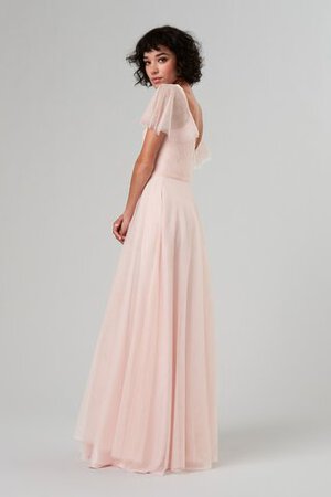 Tüll Glamourös Satin Festliches Sittsames Brautjungfernkleid - Bild 3