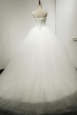 Robe de mariée naturel avec décoration dentelle de mode de bal textile en tulle manche nulle - Photo 2