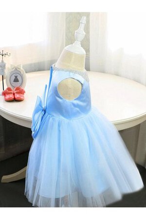 Robe de cortège enfant naturel avec perle de lotus au niveau de genou avec nœud à boucles - Photo 2