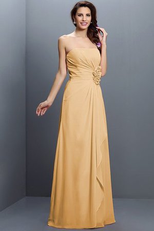 Robe demoiselle d'honneur longue de bustier avec zip avec fleurs en chiffon - Photo 12