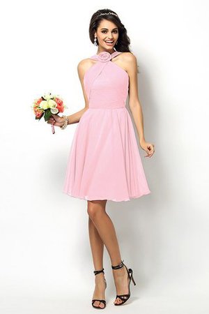 Robe demoiselle d'honneur naturel bref de col haut ligne a de princesse - Photo 22