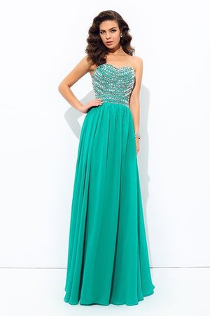 Ärmelloses Chiffon A-Linie Formelles Abendkleid mit Reißverschluss - Bild 3