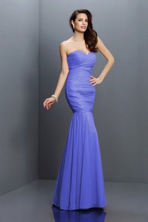 Chiffon Plissiertes Bodenlanges Brautjungfernkleid mit Herz-Ausschnitt mit Empire Taille - Bild 17