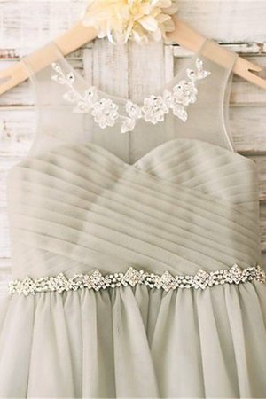 Prinzessin A Linie Normale Taille Wadenlanges Blumenmädchenkleid mit Blume - Bild 3