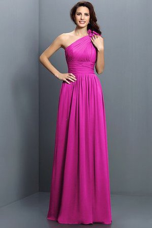 Robe demoiselle d'honneur longue de princesse en chiffon avec fronce manche nulle - Photo 10