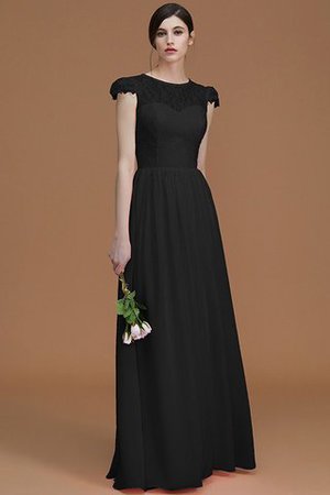 A-Linie Normale Taille Reißverschluss Bodenlanges Brautjungfernkleid mit Bordüre - Bild 8