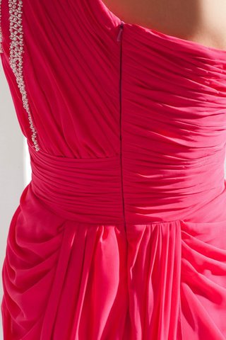 Gerüschtes Sweep train ein Schulterfreies Juwel Ausschnitt Abendkleid aus Chiffon - Bild 2