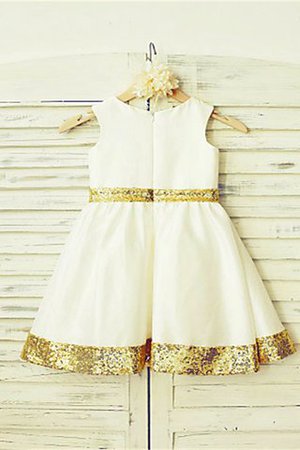 A Linie Paillette Satin Blumenmädchenkleid mit Pailletten mit Blume - Bild 2