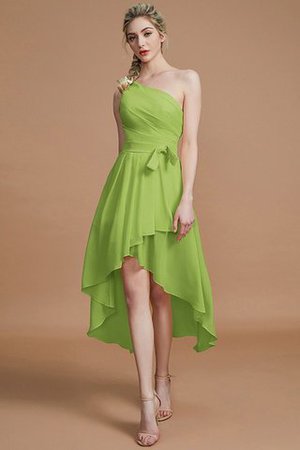 Robe demoiselle d'honneur courte avec zip manche nulle asymétrique avec chiffon - Photo 19