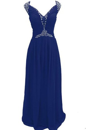 Paillettenbesetztes Chiffon A-Linie plissiertes bodenlanges Brautjungfernkleid - Bild 6