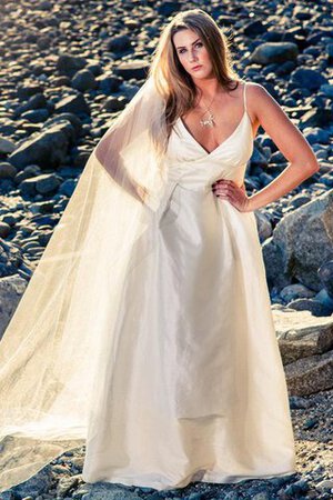 Robe de mariée a-ligne fermeutre eclair a plage v encolure jusqu'au sol - Photo 3