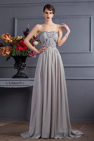 Robe de soirée longue ligne a avec perle de princesse avec fronce - Photo 1