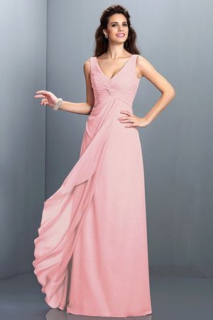 Robe demoiselle d'honneur longue plissage ligne a avec chiffon grandes bretelles - Photo 21