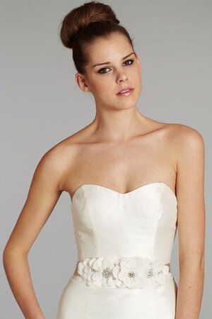 Abito da Sposa A-Line Senza Maniche con Seghettato con Perline senza strap con Nastro - Foto 3
