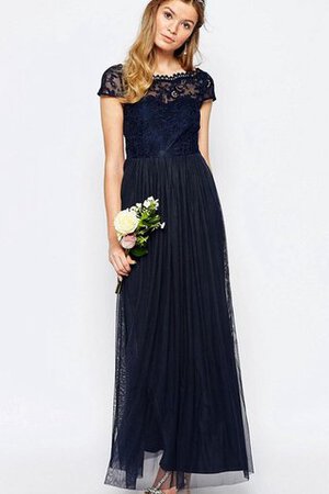 Chiffon kurze Ärmeln a linie knöchellanges prächtiges Brautjungfernkleid mit Plissierungen - Bild 1
