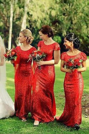 Vestido de Dama de Honor de Cola Barriba de Sin mangas de con Lentejuelas de Cremallera - Foto 3