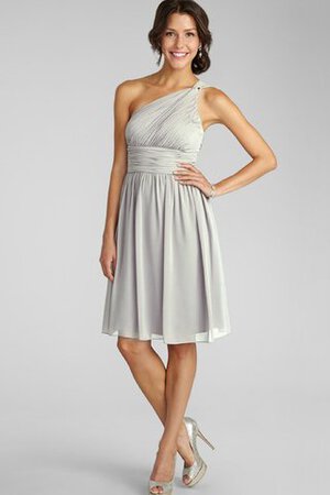 Ein Schulter trägerloser Ausschnitt Chiffon A-Line mini Brautjungfernkleid - Bild 2