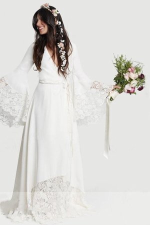 Robe de mariée charmant de princesse en chiffon sans dos longue - Photo 5