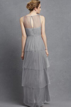 Tüll geschichtes Schlüsselloch Rücken langes Brautjungfernkleid ohne Ärmeln - Bild 4