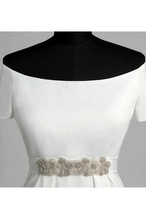 Kurze Ärmeln ewiges Satin schlichtes informelles Brautkleid mit Perlen - Bild 7