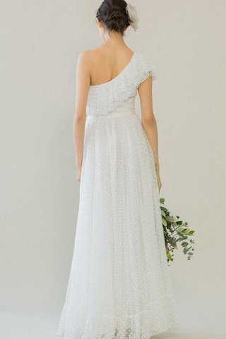 Robe de mariée classique femme branché manche nulle textile en tulle d'épaule asymétrique - Photo 2