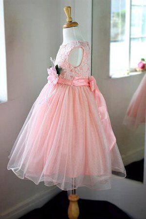 Tüll Ärmelloses knöchellanges Blumenmädchenkleid mit Gürtel mit Schmetterlingsknoten - Bild 2