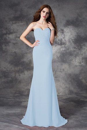 Robe demoiselle d'honneur longue naturel de sirène avec chiffon ruché - Photo 17