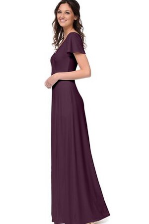 Abito da Damigella A-Line con Manica Corte in Chiffon V-Scollo - Foto 2