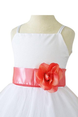 Robe de cortège enfant avec fleurs ceinture en étoffe avec ruban manche nulle en tulle - Photo 2