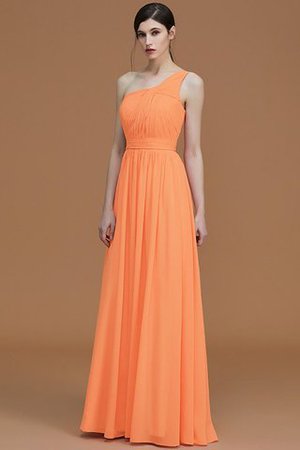 Ärmelloses Chiffon A Linie Gerüschtes Ein Schulterfreies Brautjungfernkleid - Bild 26