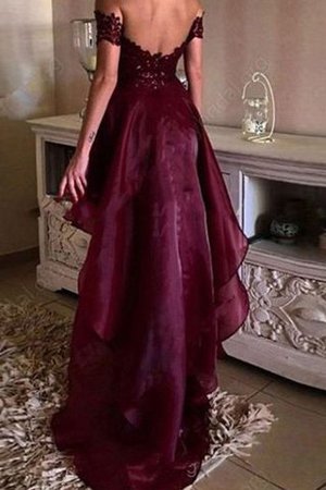 Robe de soirée longue attirent silhouette asymétrique d'epaule ajourée haut bas - Photo 2