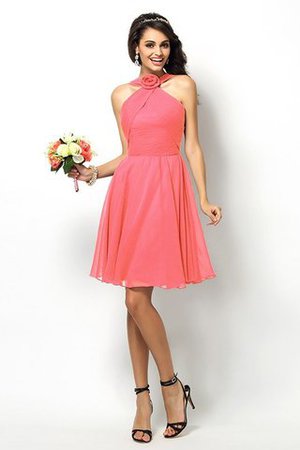 Robe demoiselle d'honneur naturel bref de col haut ligne a de princesse - Photo 28