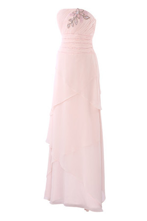 Kirche Chiffon formelles stilvolles Abendkleid mit natürlicher Taille ohne Träger - Bild 4